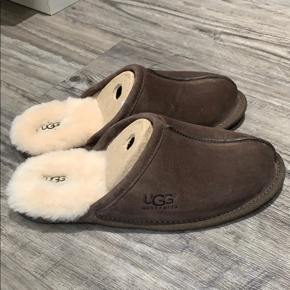 Nib Ugg Men’s Brown Scuf Slipper Slides - image 3